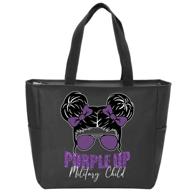 Purple Up For Military Child Awareness Zip Tote Bag