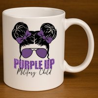 Purple Up For Military Child Awareness 11oz C Handle Ceramic Mug