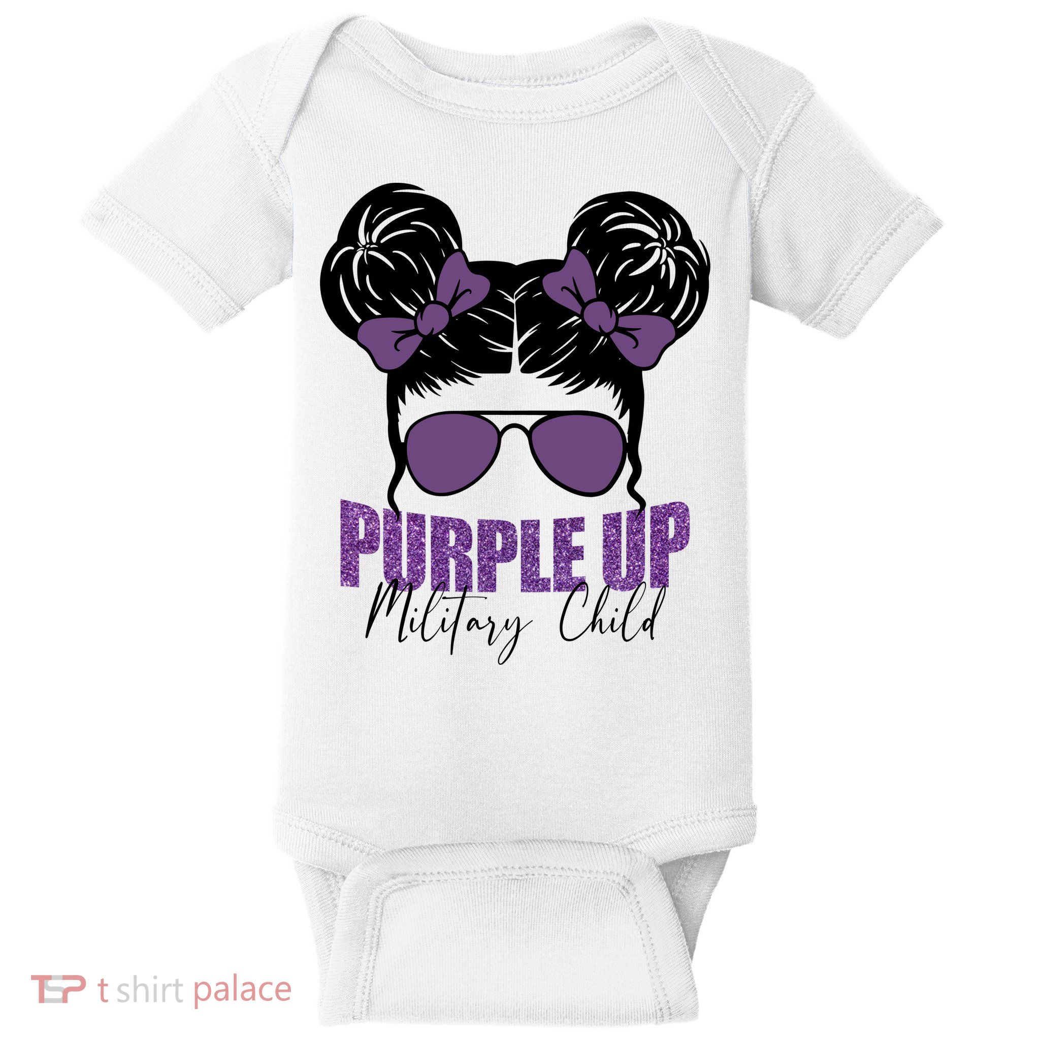Purple Up For Military Child Awareness Baby Bodysuit