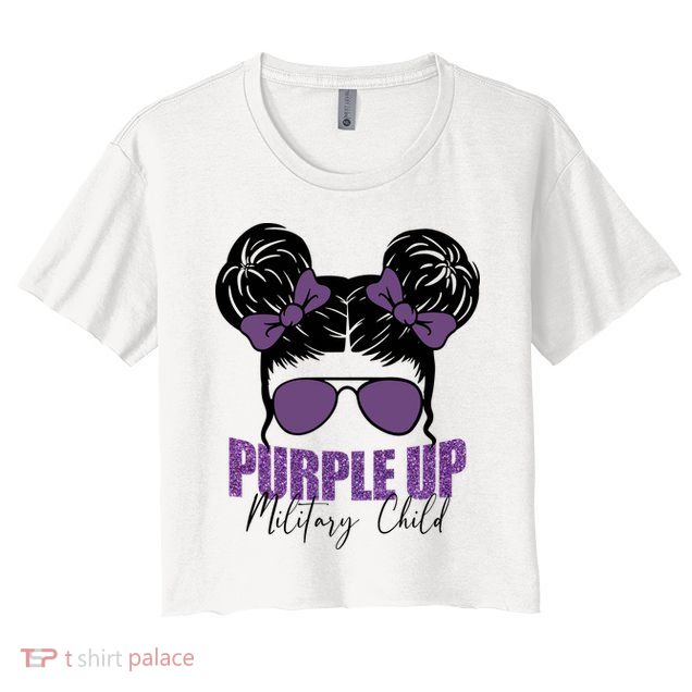 Purple Up For Military Child Awareness Crop Top