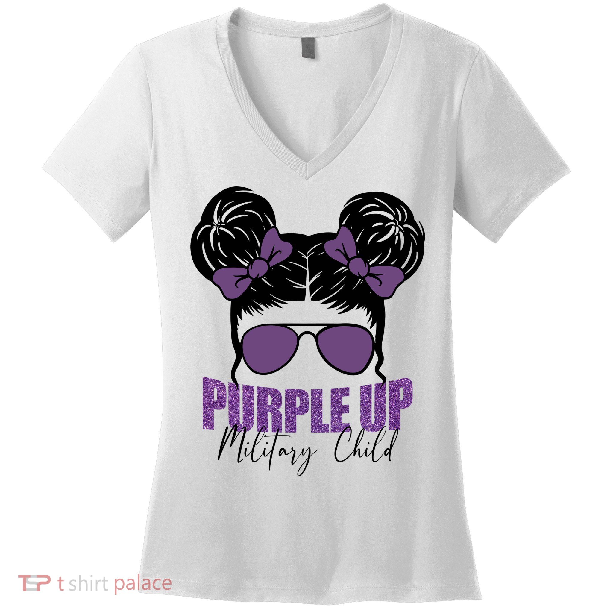 Purple Up For Military Child Awareness Women's V-Neck T-Shirt