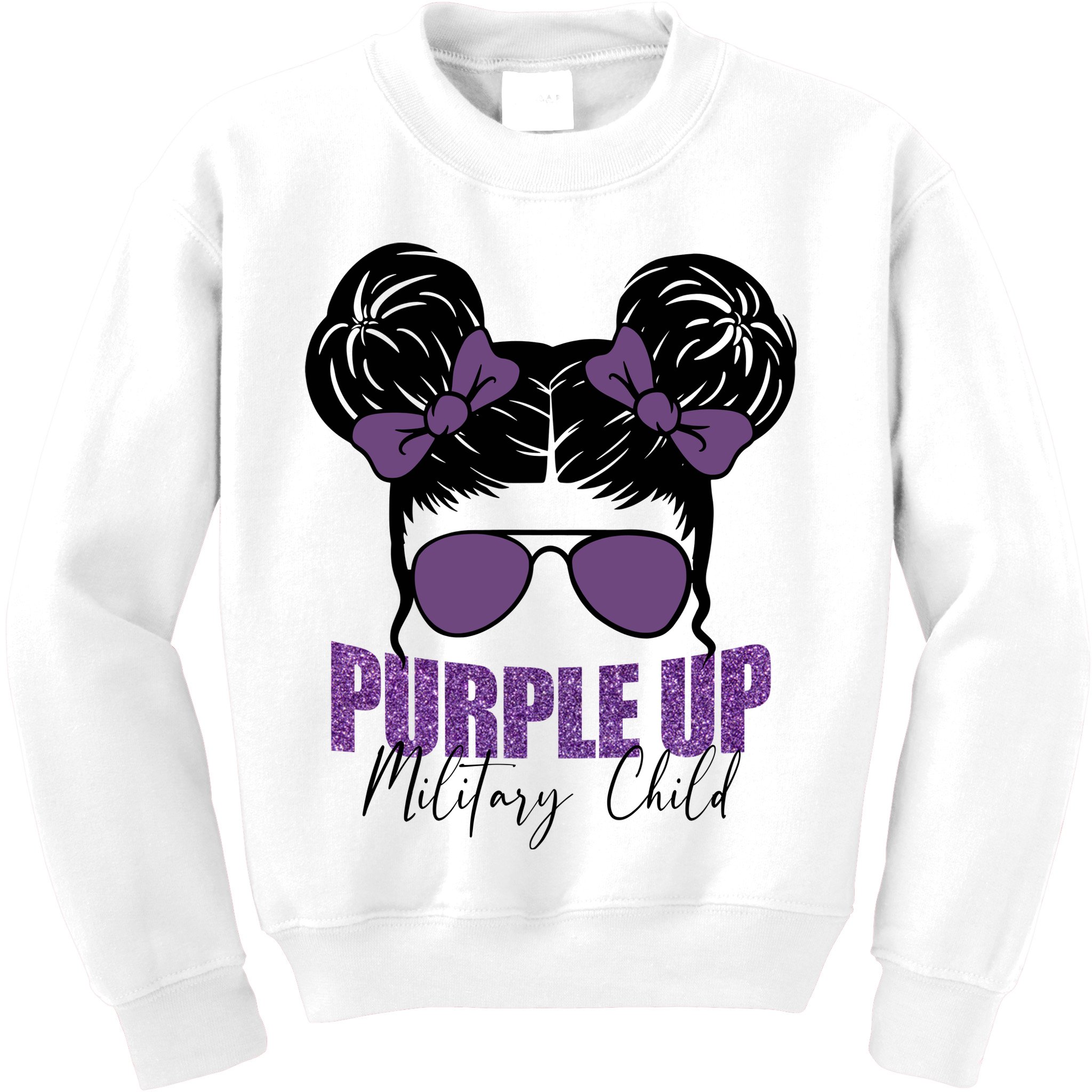 Purple Up For Military Child Awareness Kids Sweatshirt