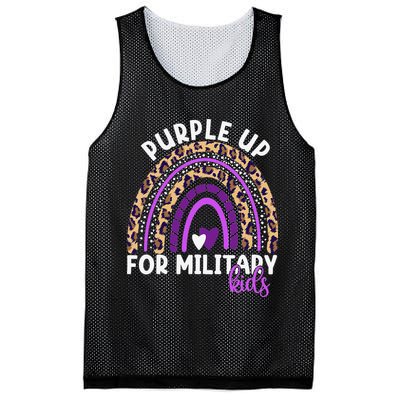 Purple Up For Military Month Military Child Rainbow Mesh Reversible Basketball Jersey Tank