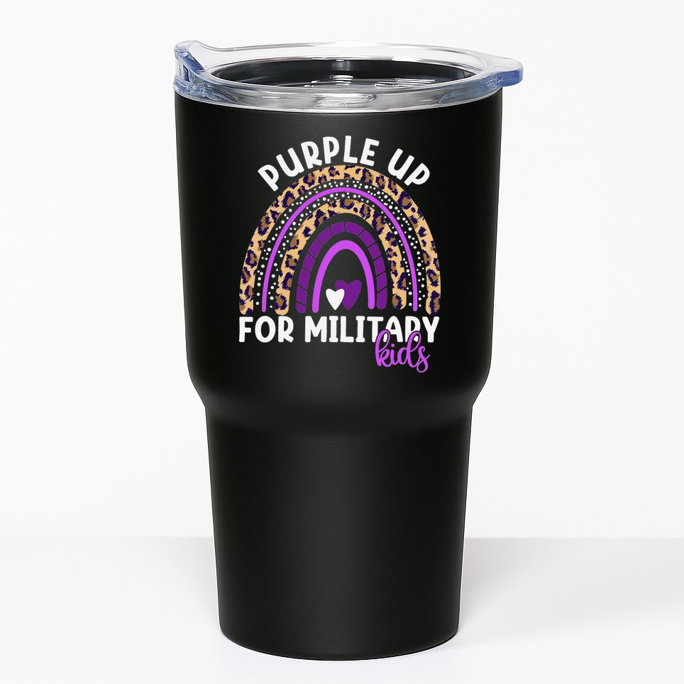 Purple Up For Military Month Military Child Rainbow Tumbler