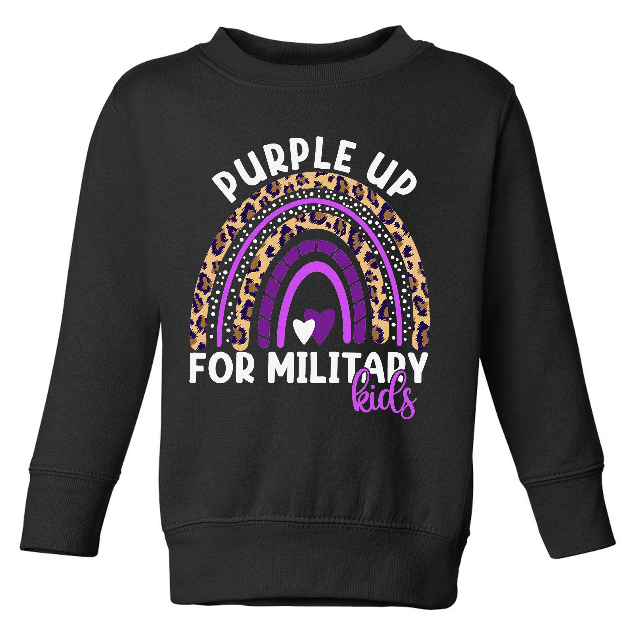 Purple Up For Military Month Military Child Rainbow Toddler Sweatshirt