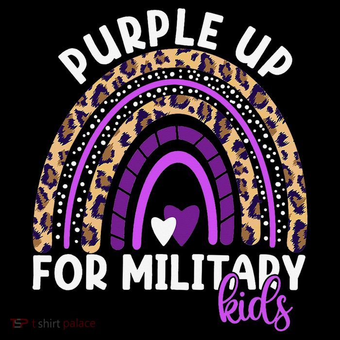 Purple Up For Military Month Military Child Rainbow Kids T-Shirt