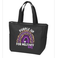 Purple Up For Military Month Military Child Rainbow Zip Tote Bag