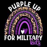Purple Up For Military Month Military Child Rainbow Zip Tote Bag