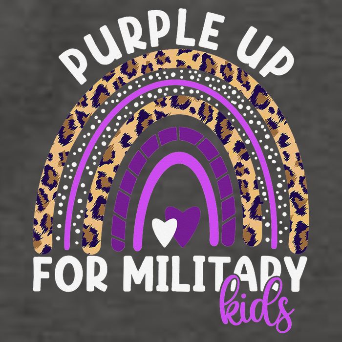 Purple Up For Military Month Military Child Rainbow Vector Backpack