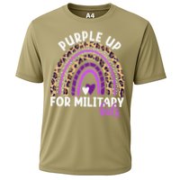 Purple Up For Military Month Military Child Rainbow Cooling Performance Crew T-Shirt
