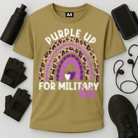 Purple Up For Military Month Military Child Rainbow Cooling Performance Crew T-Shirt