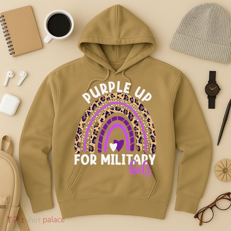 Purple Up For Military Month Military Child Rainbow Hoodie