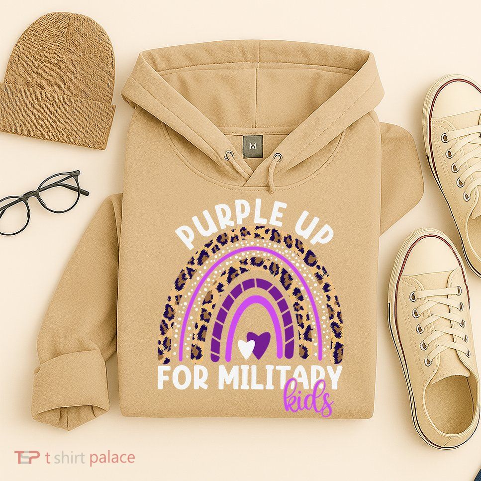 Purple Up For Military Month Military Child Rainbow Hoodie