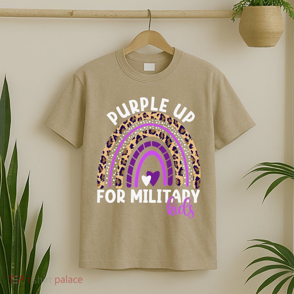 Purple Up For Military Month Military Child Rainbow T-Shirt