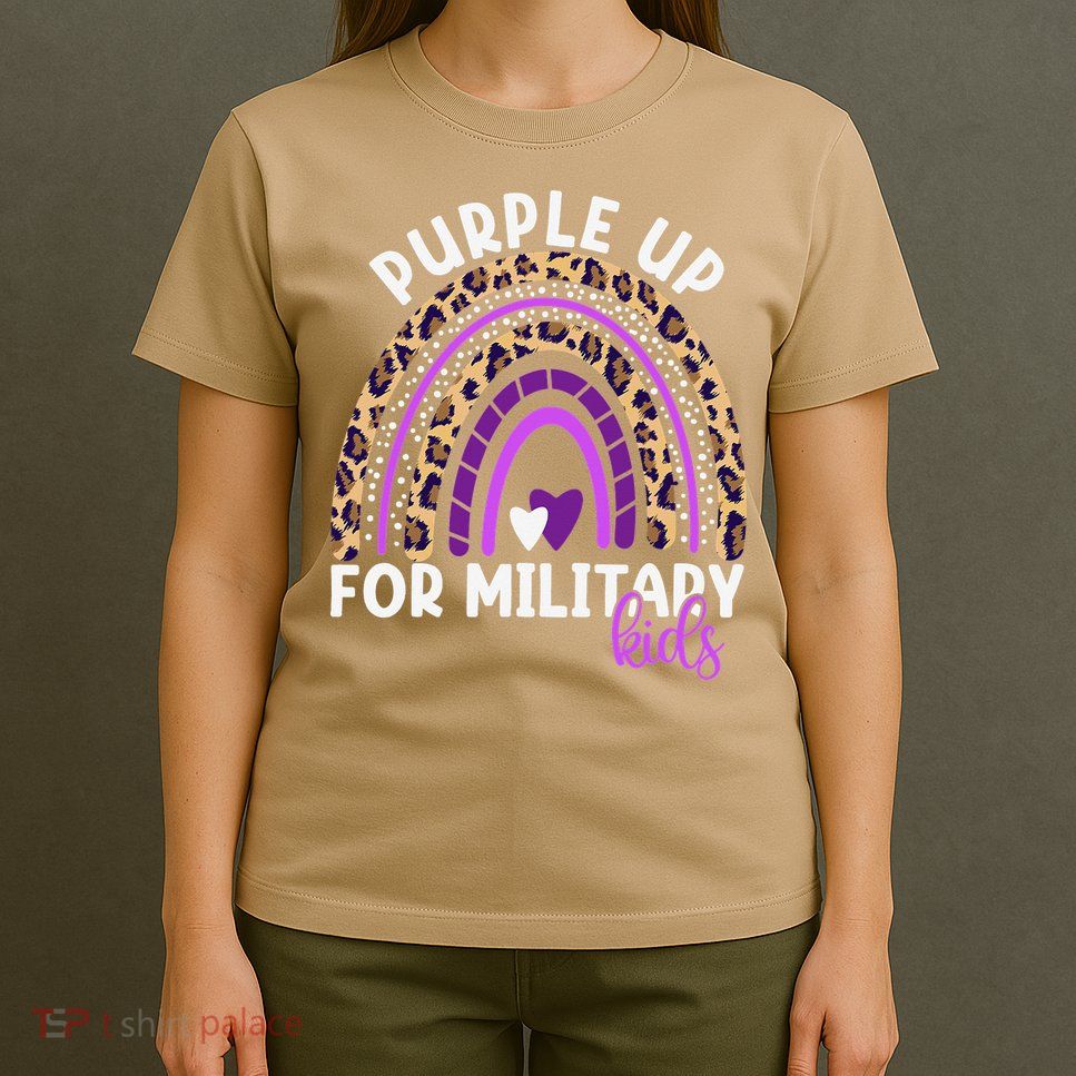 Purple Up For Military Month Military Child Rainbow T-Shirt