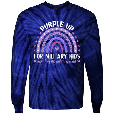 Purple Up For Military Ki.Ds Month Of The Military Child Tie-Dye Long Sleeve Shirt