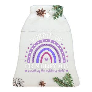 Purple Up For Military Ki.Ds Month Of The Military Child Ceramic Bell Ornament