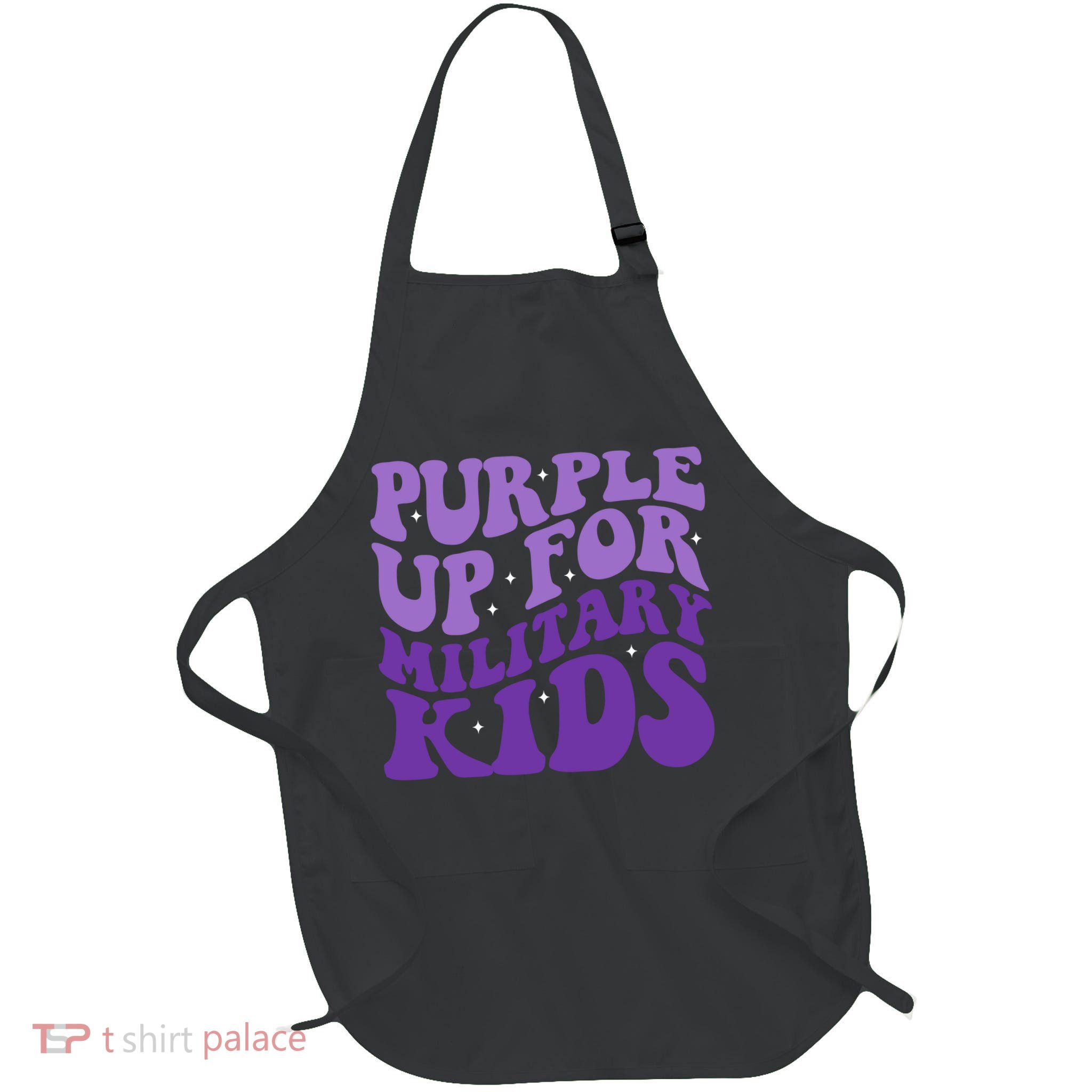 Purple Up For Military Full-Length Apron With Pockets