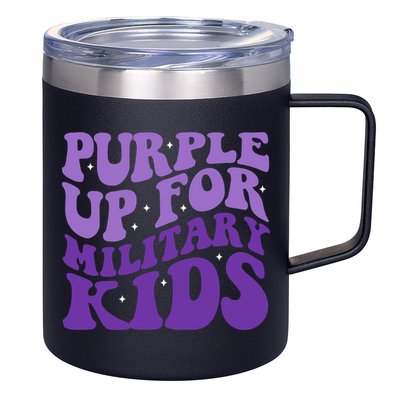 Purple Up For Military 12oz Stainless Steel Coffee Mug