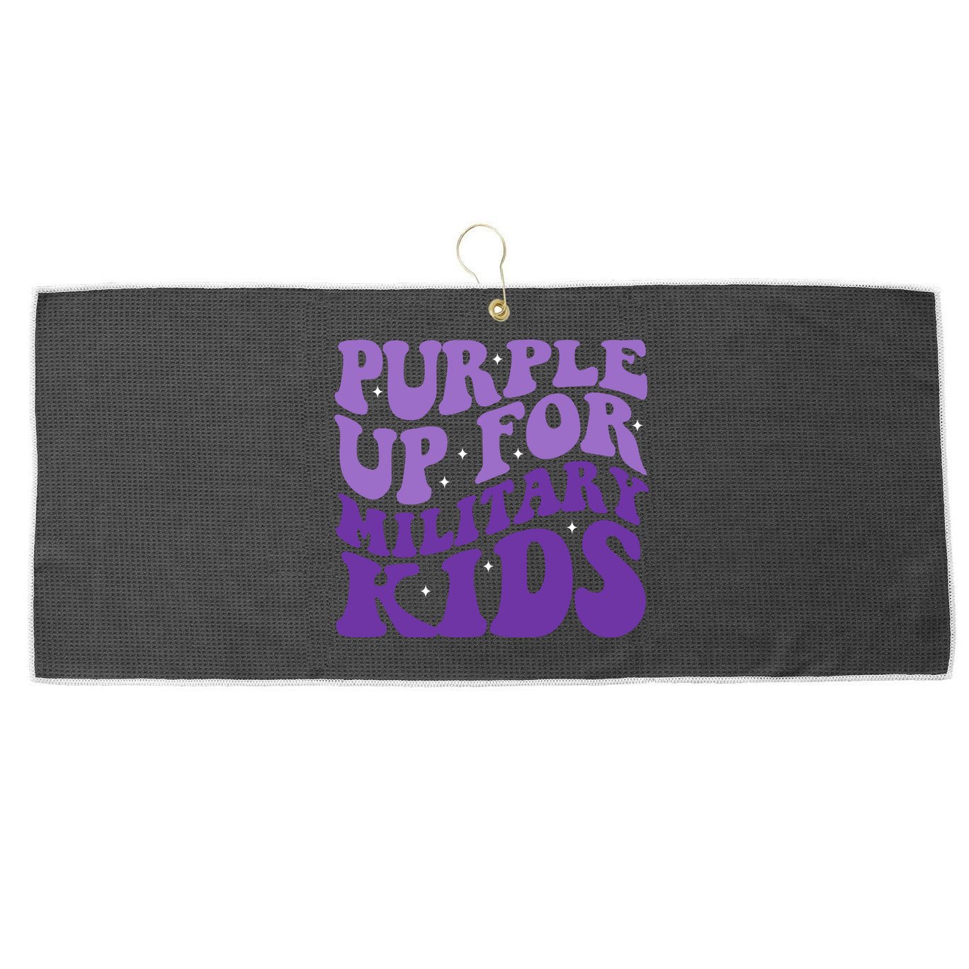 Purple Up For Military Large Microfiber Waffle Golf Towel