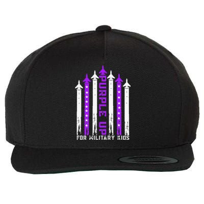 Purple Up For Military Child Month Air Force Wool Snapback Cap