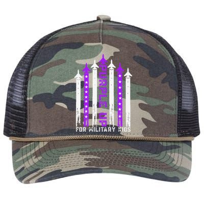 Purple Up For Military Child Month Air Force Retro Rope Trucker Hat Cap