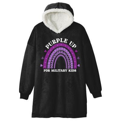 Purple Up For Military Rainbow Hooded Wearable Blanket