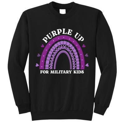 Purple Up For Military Rainbow Tall Sweatshirt
