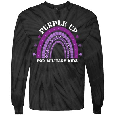 Purple Up For Military Rainbow Tie-Dye Long Sleeve Shirt