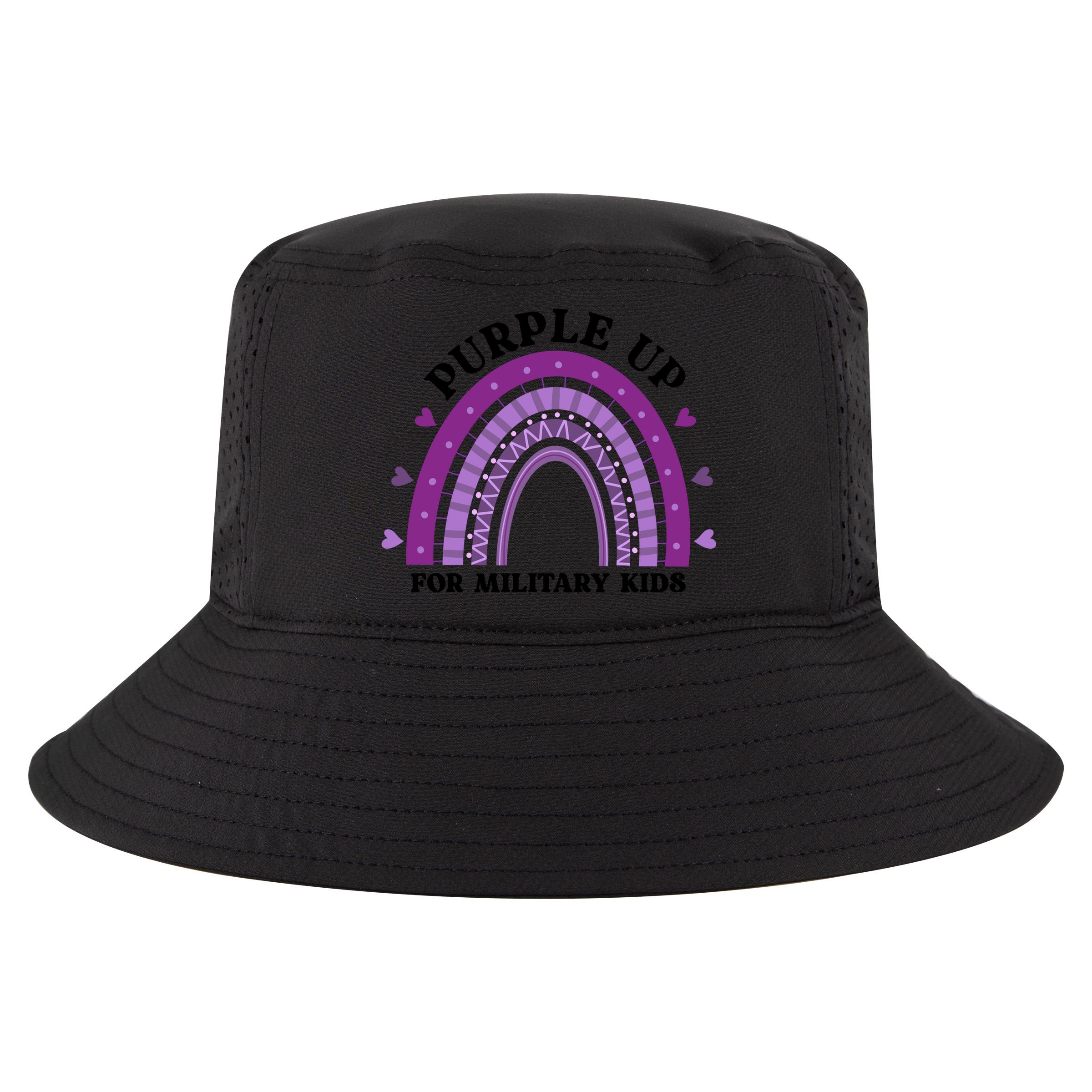 Purple Up For Military Rainbow Cool Comfort Performance Bucket Hat