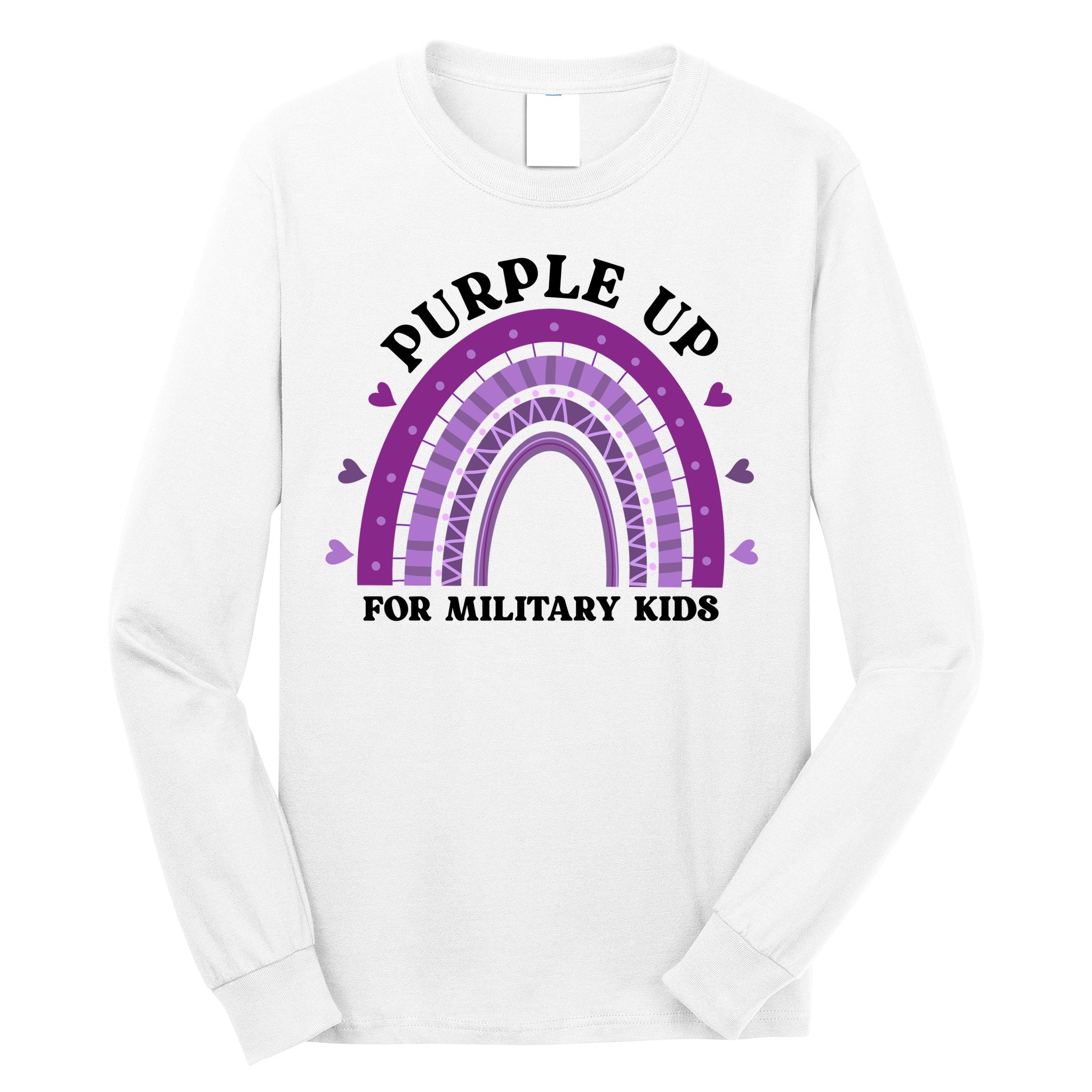 Purple Up For Military Rainbow Long Sleeve Shirt