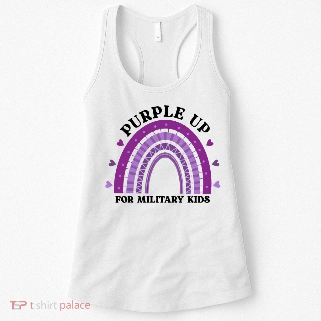 Purple Up For Military Rainbow Womens Tank Top