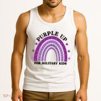 Purple Up For Military Rainbow Tank Top