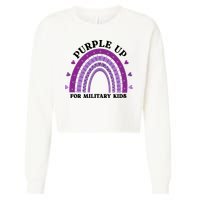 Purple Up For Military Rainbow Cropped Pullover Crew