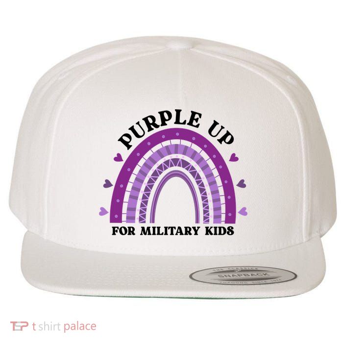 Purple Up For Military Rainbow Wool Snapback Cap