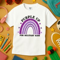 Purple Up For Military Rainbow Kids T-Shirt