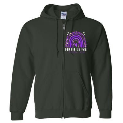 Purple Up For Military Rainbow Military Child Month Full Zip Hoodie