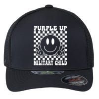 Purple Up For Military Child Retro Flexfit Unipanel Trucker Cap