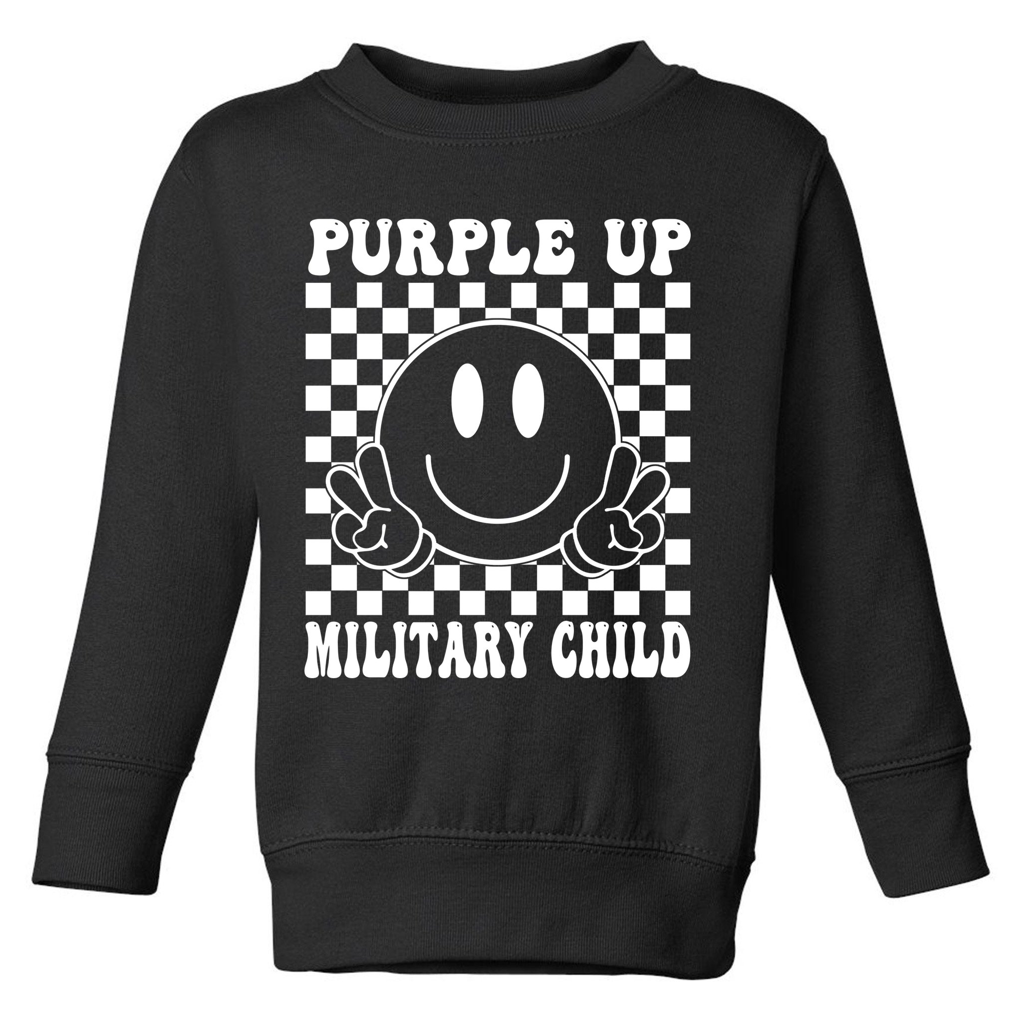 Purple Up For Military Child Retro Toddler Sweatshirt