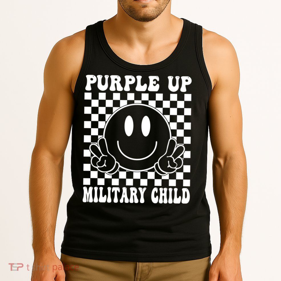 Purple Up For Military Child Retro Tank Top