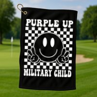 Purple Up For Military Child Retro Golf Towel