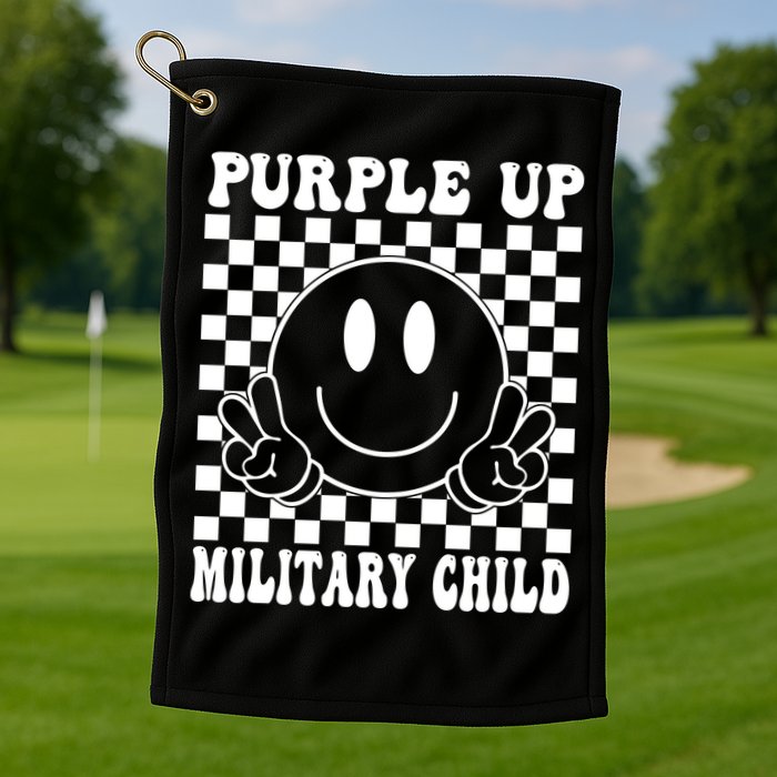 Purple Up For Military Child Retro Golf Towel