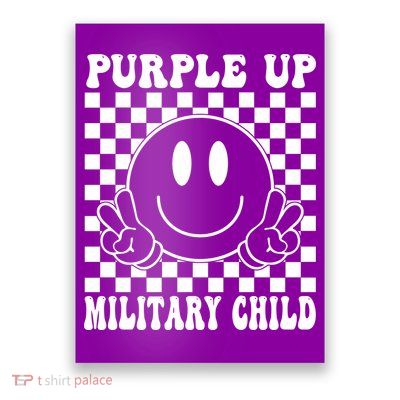 Purple Up For Military Child Retro Poster