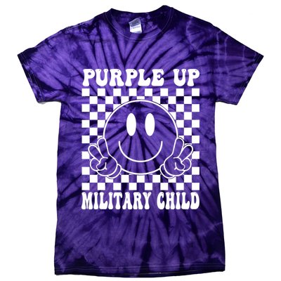 Purple Up For Military Child Retro Tie-Dye T-Shirt