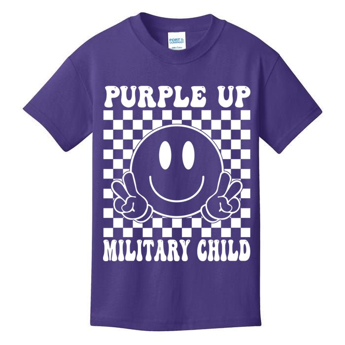 Purple Up For Military Child Retro Kids T-Shirt