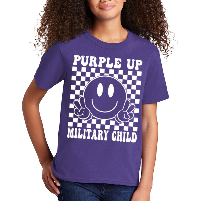 Purple Up For Military Child Retro Kids T-Shirt