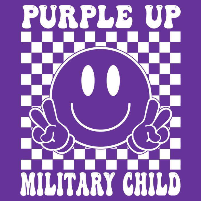Purple Up For Military Child Retro Kids T-Shirt
