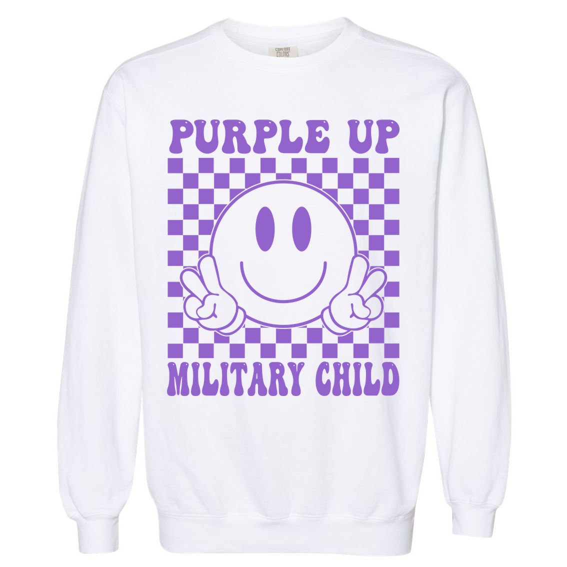 Purple Up For Military Child Retro Garment-Dyed Sweatshirt