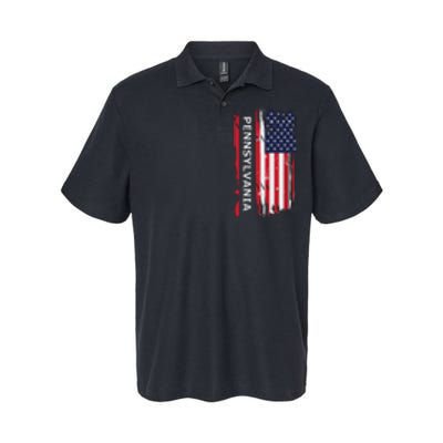 Pennsylvania Usa Flag Softstyle Adult Sport Polo