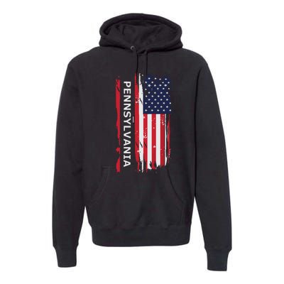 Pennsylvania Usa Flag Premium Hoodie